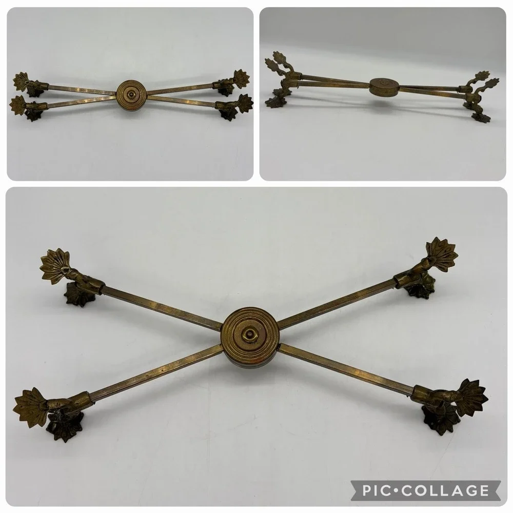 Vintage Regency Style‎ Brass Trivet Stand Adjustable Footed Hot Plate Sideboard